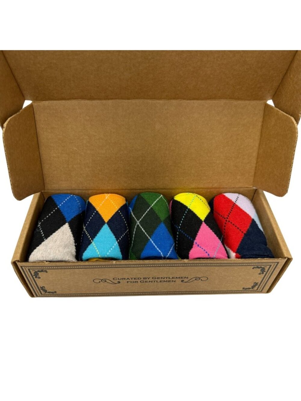 Modern Motif Argyle Theme Collection 1 Men's Socks Size US 8-12 NIB 5 Pair